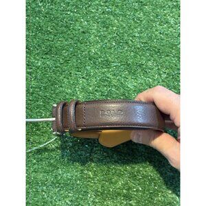 Ralph Lauren polo belt mens 42 brown silver leather dress casual buckle